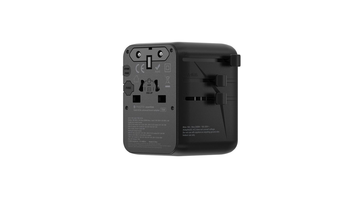 Mophie Essential 通用旅行轉插 旅行充電器 - 70W