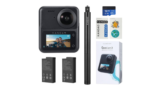 Kandao QooCam 3 旅遊套裝 5.7K 360 度全景運動相機套裝 - Q23G-02 香港行貨