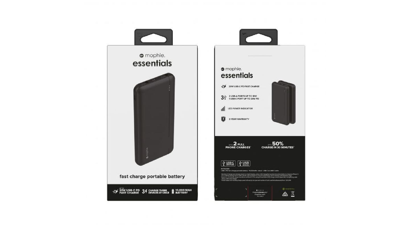 mophie Essential  PD 20W 2A1C 外置電池 10,000mAh 充電器