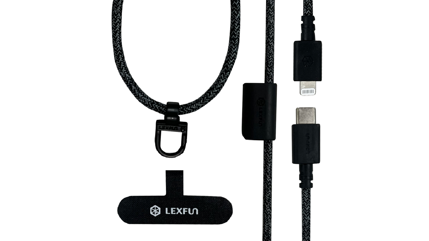 LEXFUN Power Sling 可調式充電線手機背帶 (USB-C/Lightning)