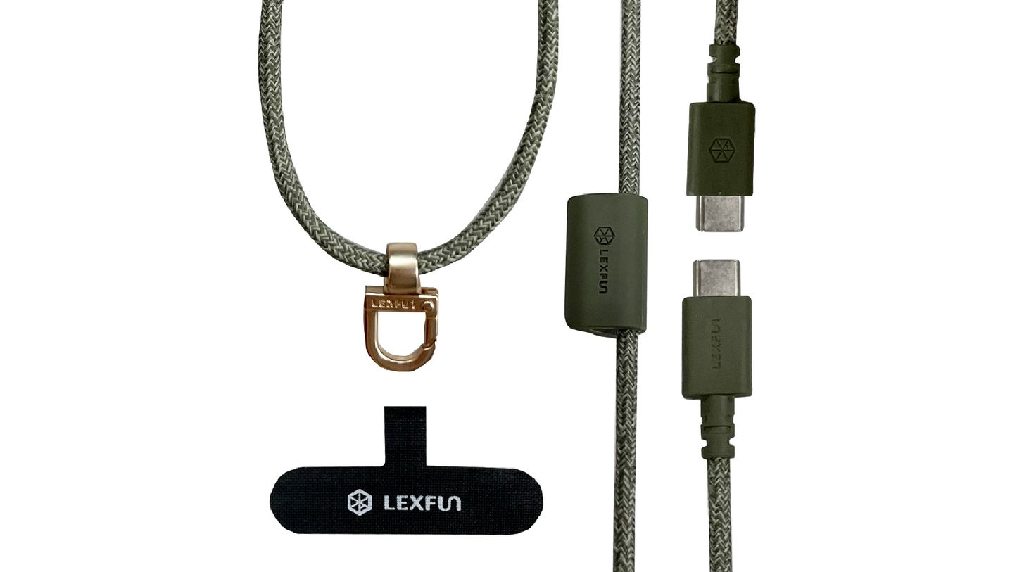 LEXFUN Power Sling 可調式充電線手機背帶 (USB-C/Lightning)