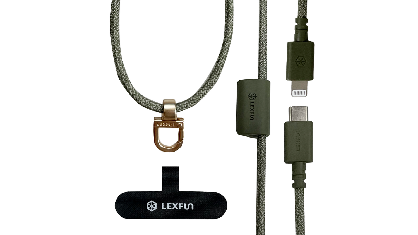 LEXFUN Power Sling 可調式充電線手機背帶 (USB-C/Lightning)
