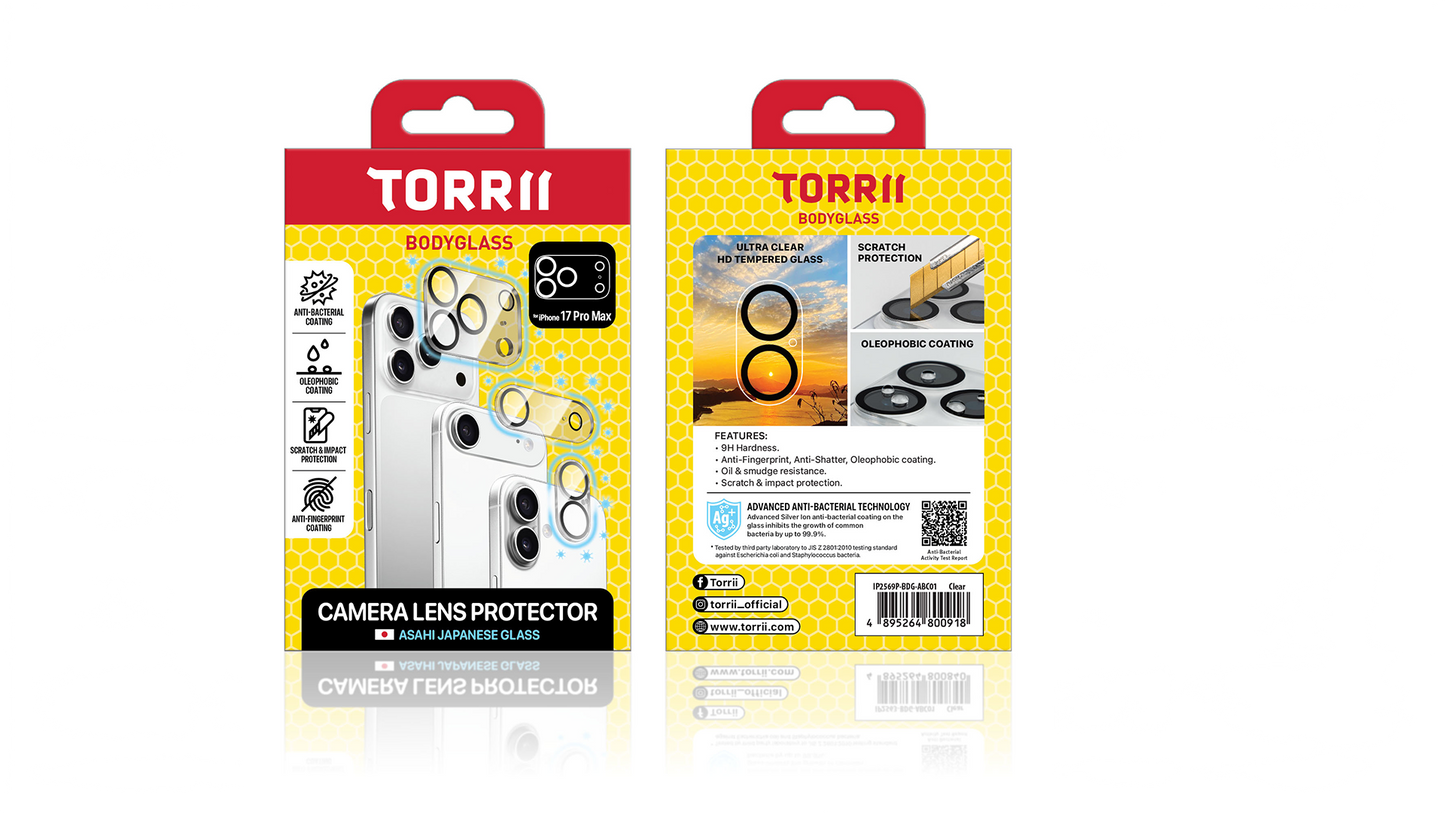 Torrii - iPhone 17 系列 BODYGLASS（抗菌）鏡頭保護貼