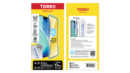 Torrii - iPhone 17 Pro【四向防窺 /雙向防窺 /全覆蓋】抗菌手機保護貼