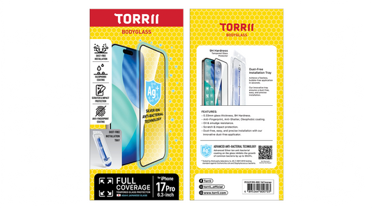 Torrii - iPhone 17 Pro【四向防窺 /雙向防窺 /全覆蓋】抗菌手機保護貼