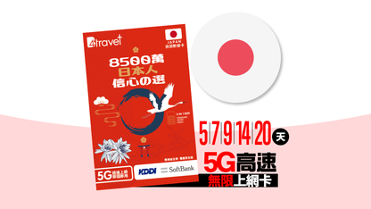 B4travel 日本 5 / 6 / 8 / 9 / 13 / 14 / 15 天 5G 高速．無限旅遊上網卡